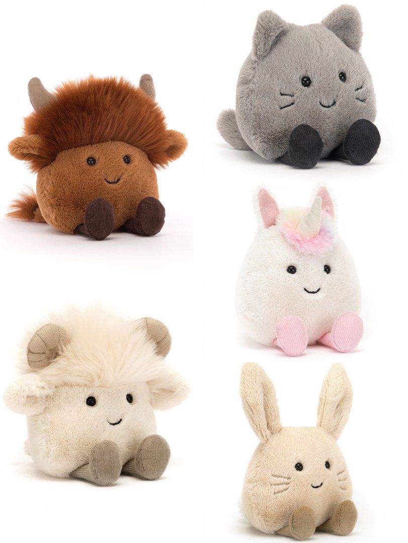 Jellycat Amuseabean Unicorn Bunny Ram Kitty Highland Cow BNWT