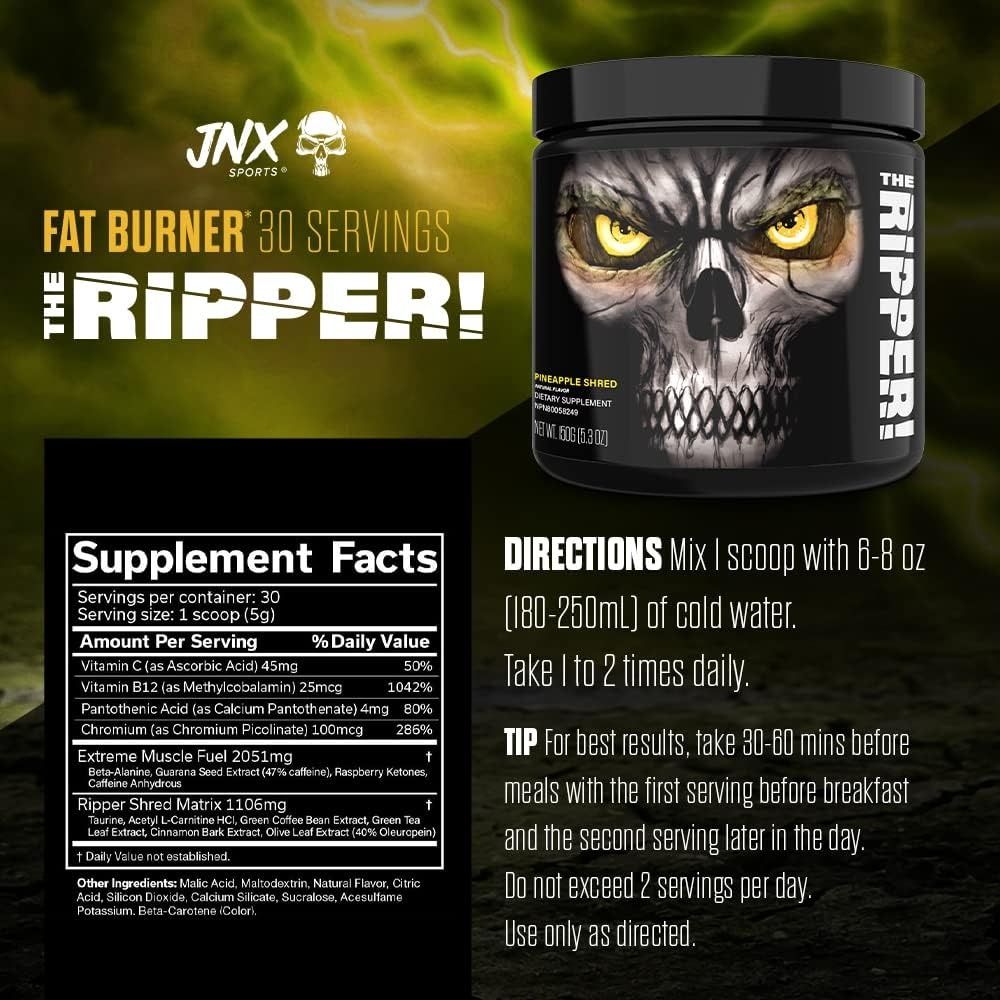 JNX Sports, The Ripper, Fat Burner, Pineapple Shred, 5.3 oz (150 g