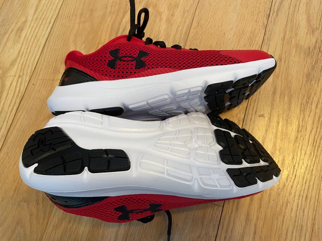 Red under store armour shoes boys
