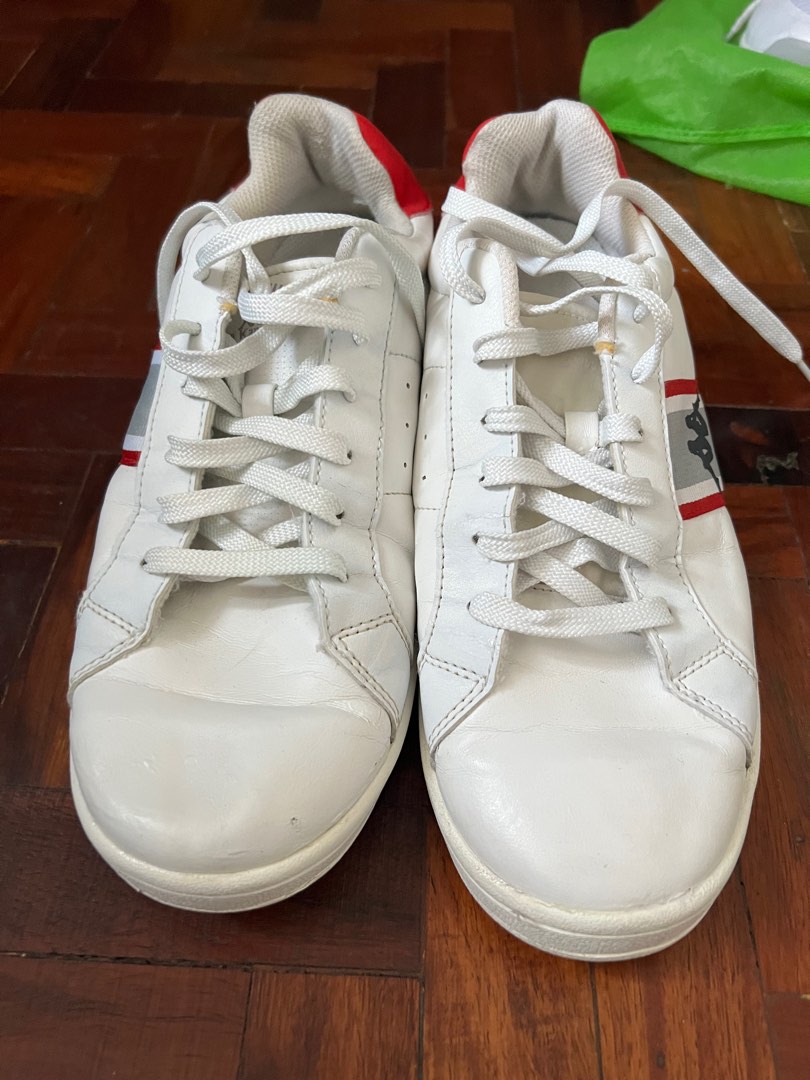 Kappa white sneakers with red accent, Men's Fashion, Footwear, Sneakers ...