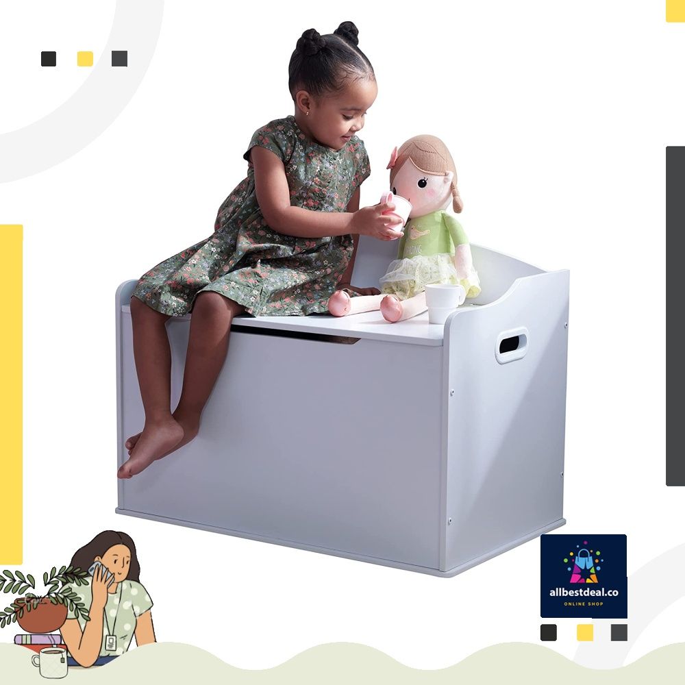 Kidkraft white online toy box