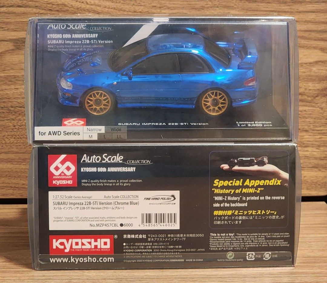 Kyosho Mini-Z Subaru Impreza 22B-STi 60th 週年紀念版, 興趣及