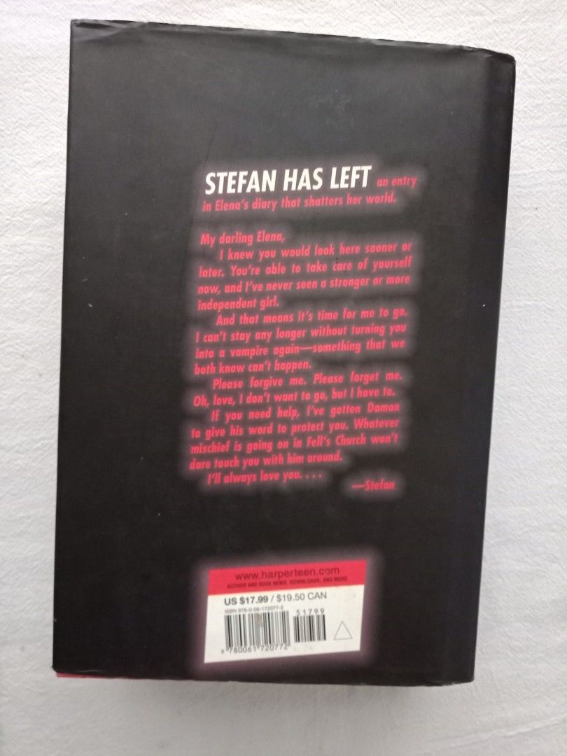 LJ Smith The Vampire Diaries The Return: Nightfall (HB) (Category: Storybooks) located in Zamboanga. Submitted by cell0 (Listing ID 1240063666, Image 3). Description: LJ Smith The Vampire Diaries The Return: Nightfall (HB) •condi: signs of shelf wear. foxing. dirt on the dust jacket. no spine creases, highlights, and/or annotations. ↳ 100 payo ↳ mop: gcash ↳ sco-j&t or lbc •standard pf: 25php (bubble wrap).
