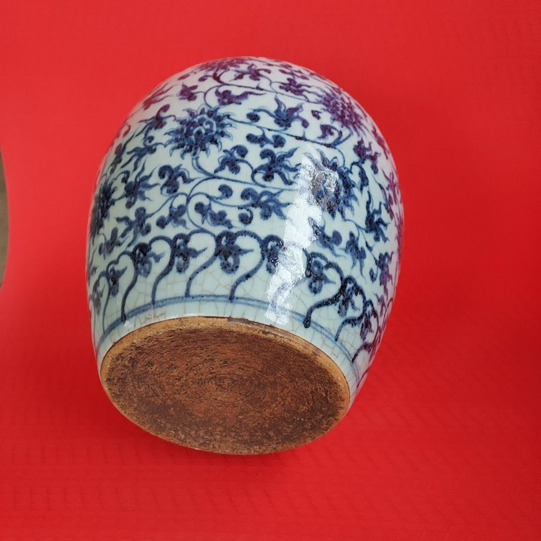Lot128 Large Blue and White jars. H 27 43cm. Price is for each