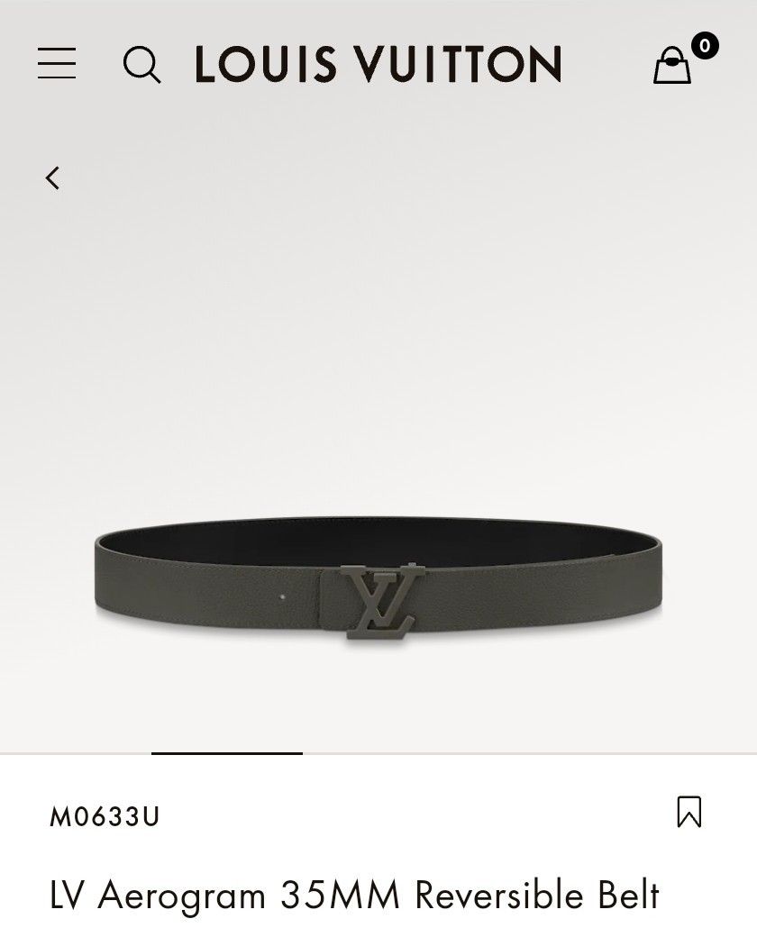 Louis Vuitton LV Aerogram Reversible Belt