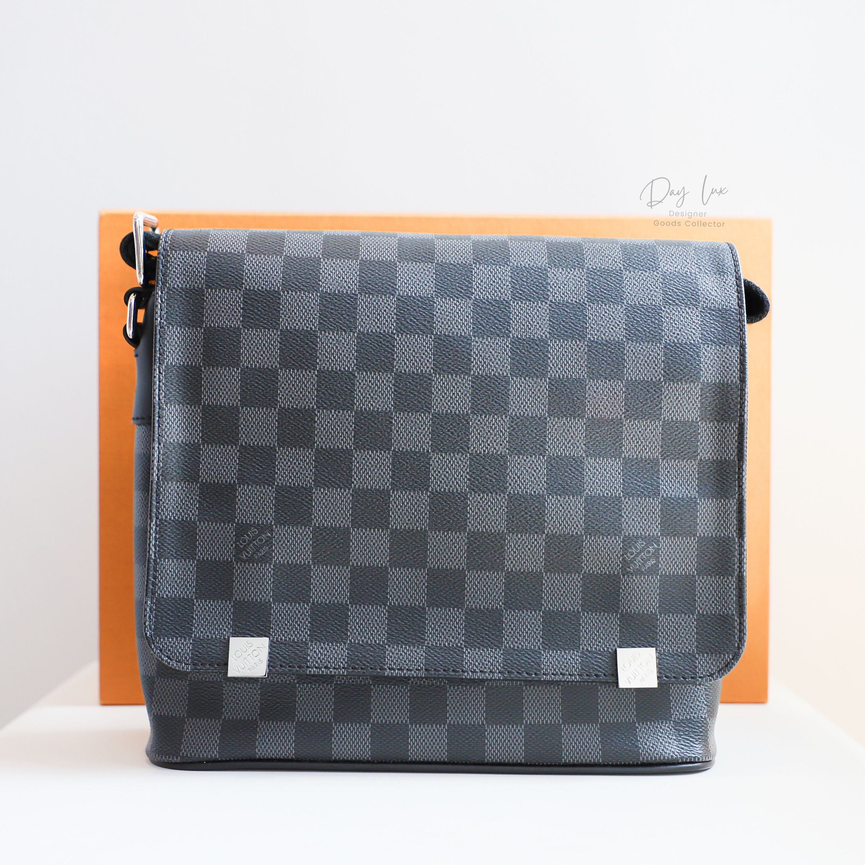 Louis Vuitton District PM Damier Graphite Pixel Gray in Coated