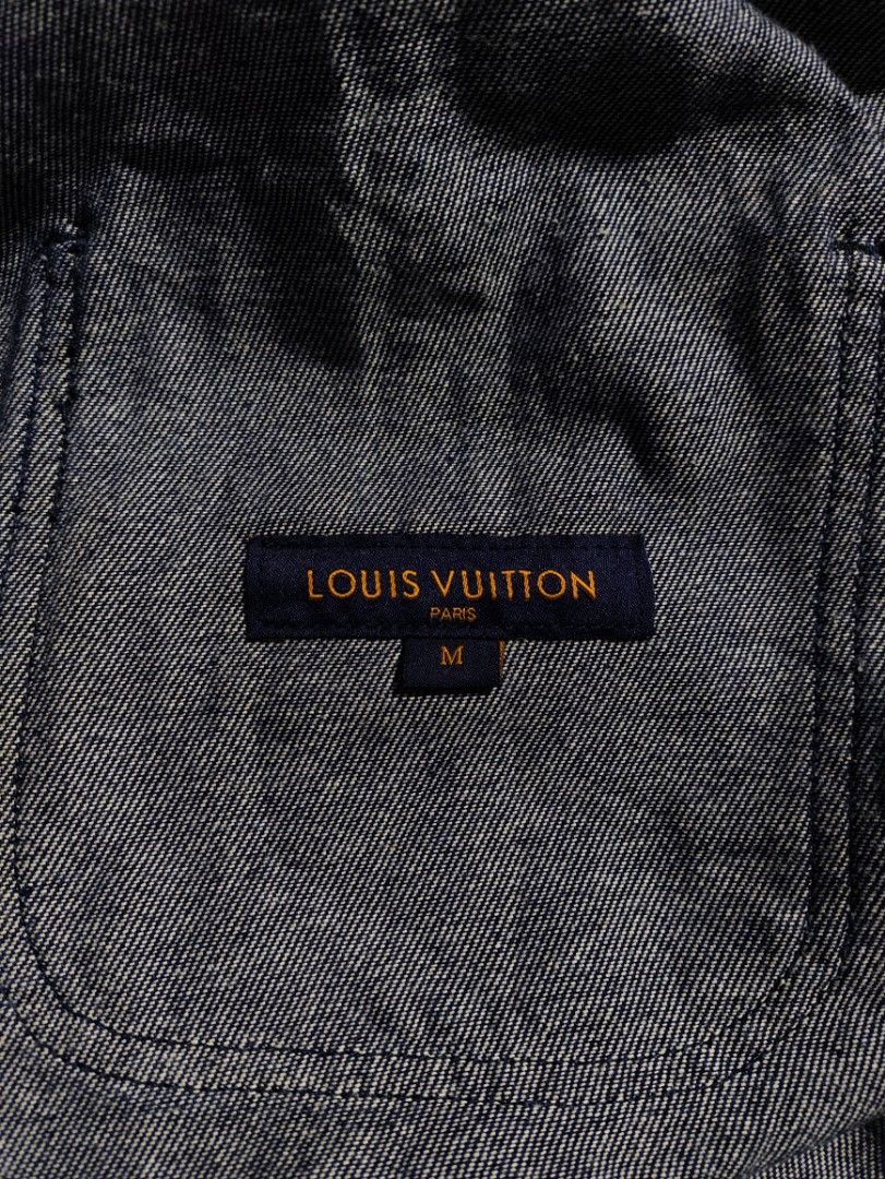 Louis Vuitton LV Leaf Denim Baseball Shirt, 名牌, 服裝- Carousell