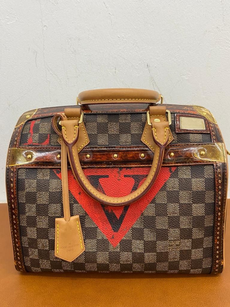 LOUIS VUITTON M52249 SPEEDY BANDOULIERE TIME TRUNK 25 DAMIER GHW SN3128