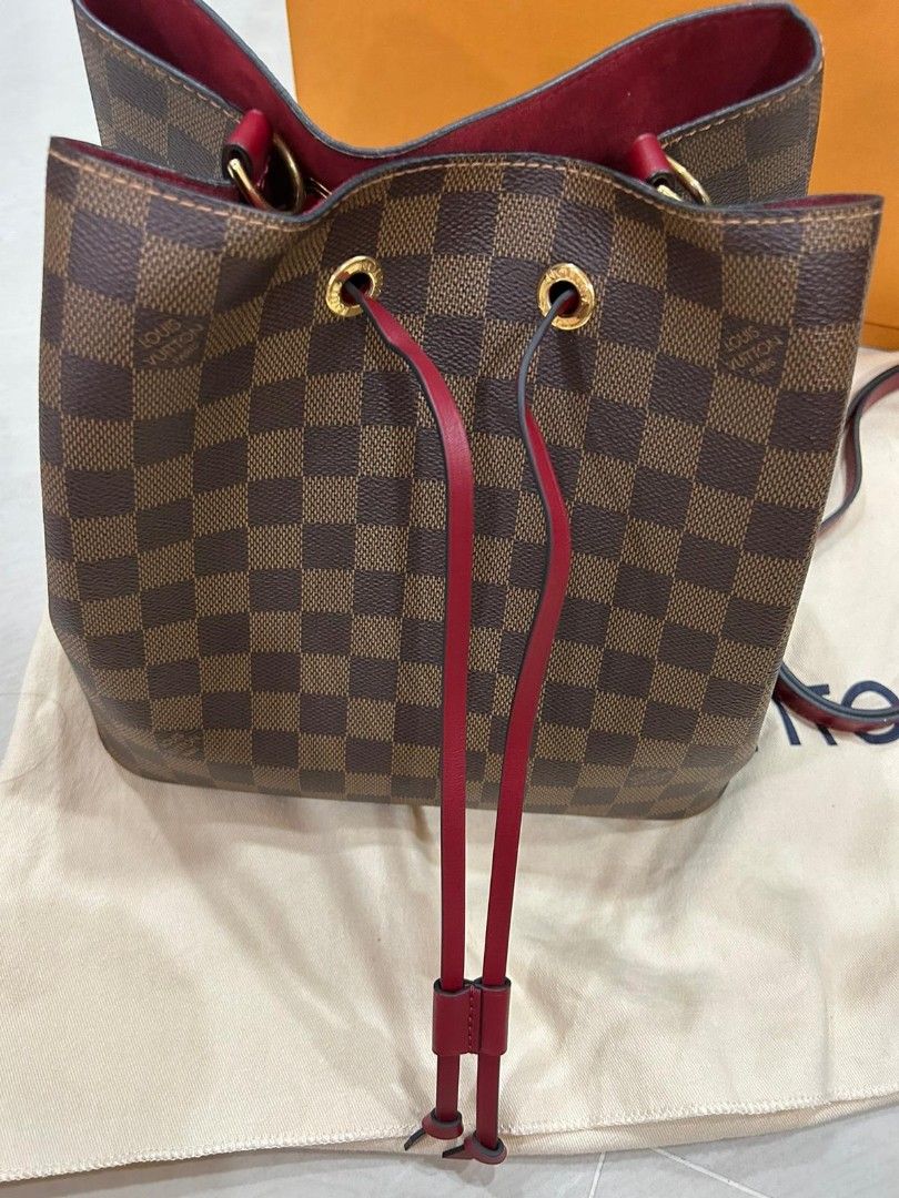 Louis Vuitton Damier Neonoe Shoulder Bag N40214 Cherry Berry Brown Ladies  Auth