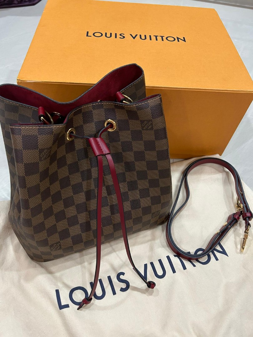 Louis Vuitton Damier Neonoe Shoulder Bag N40214 Cherry Berry Brown Ladies  Auth
