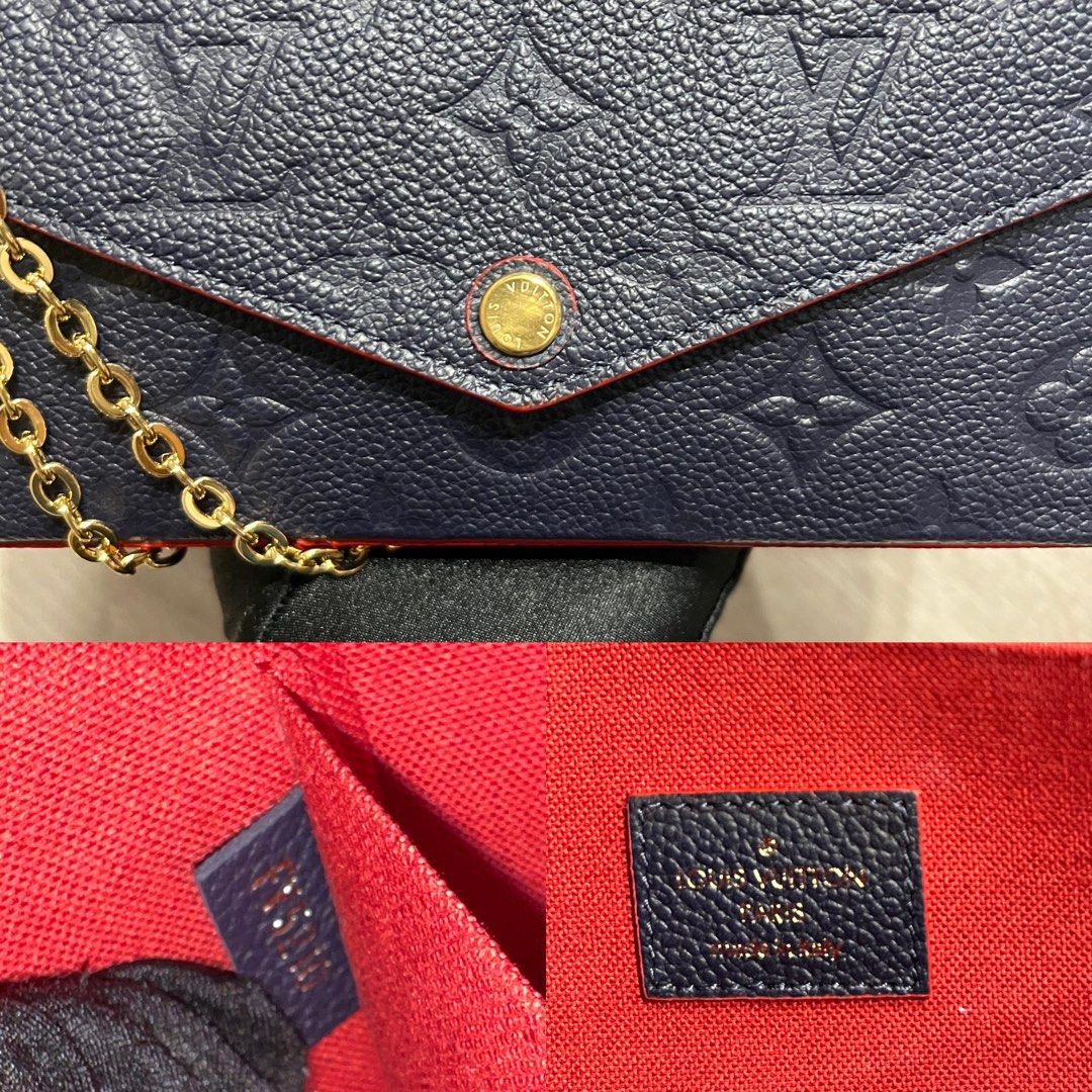 Louis Vuitton Red Empreinte Leather Saint-Germain Pochette With Chain –  Italy Station