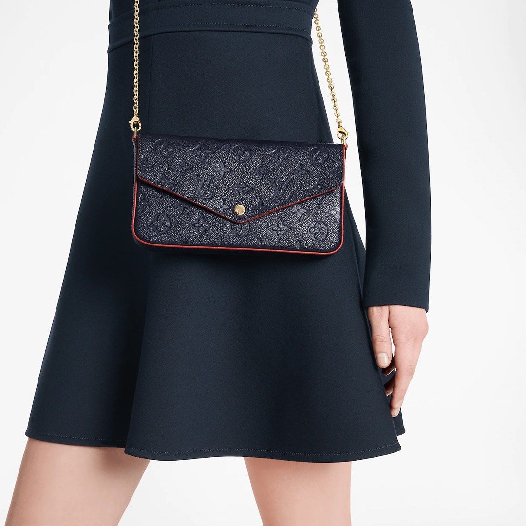 Louis Vuitton Felicie Pochette Black Monogram Empreinte Leather