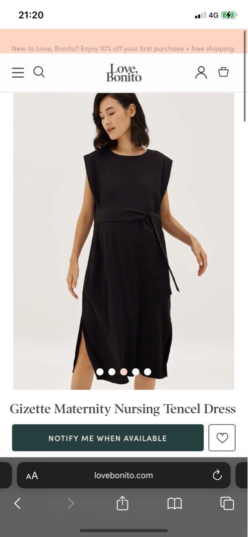 Love Bonito Gizette Maternity Nursing Tencel Dress (Category: Maternity wear) located in Singapore. Submitted by vivian91 (Listing ID 1240017329, Image 3). Description: .