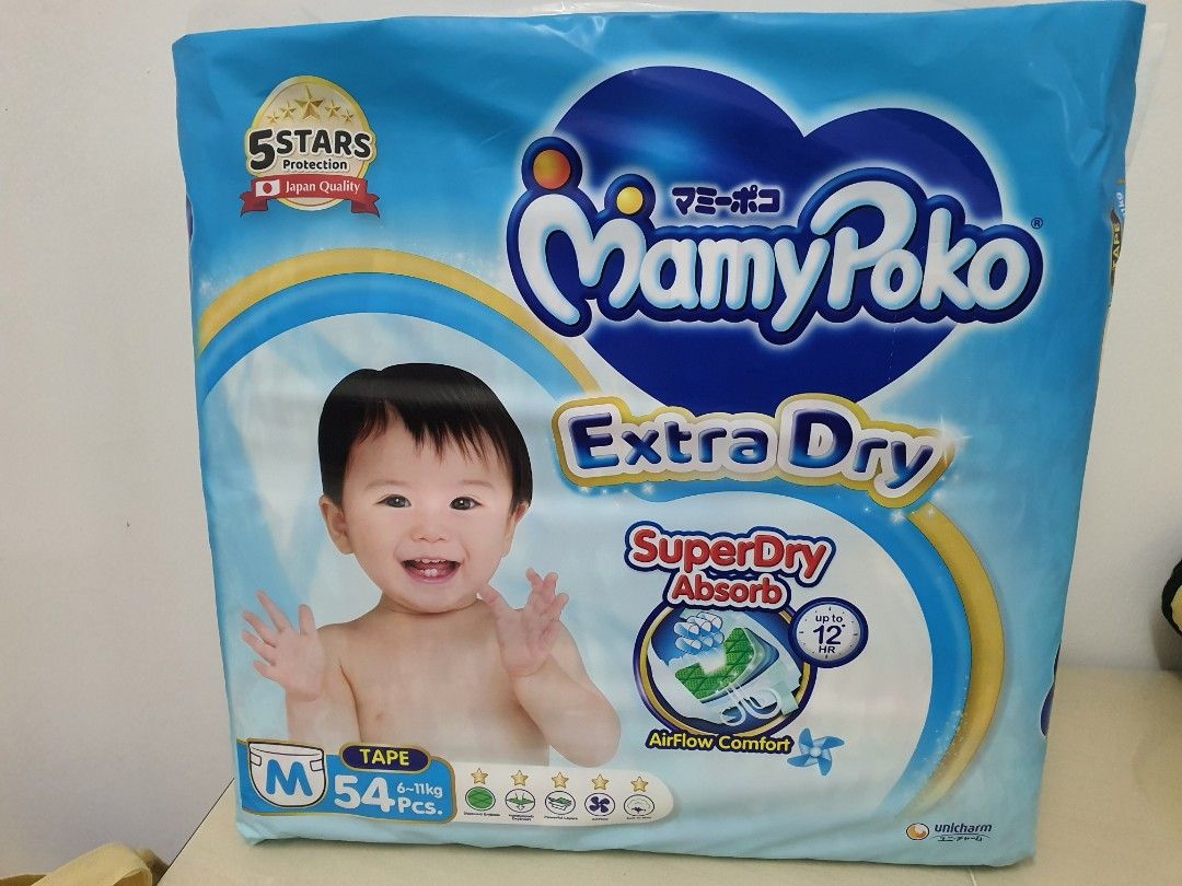 Mamy Poko Extra Dry Tape Size M Babies Kids Bathing