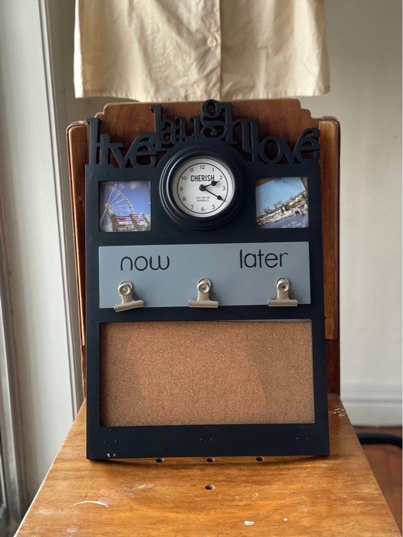 Memo Board Photo Frame Clock Cork Board Clip Board on Carousell