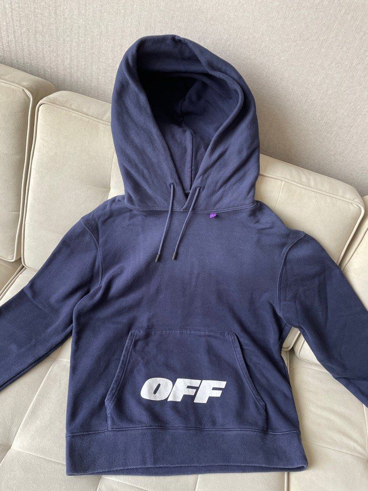 White and navy blue hoodie outlet