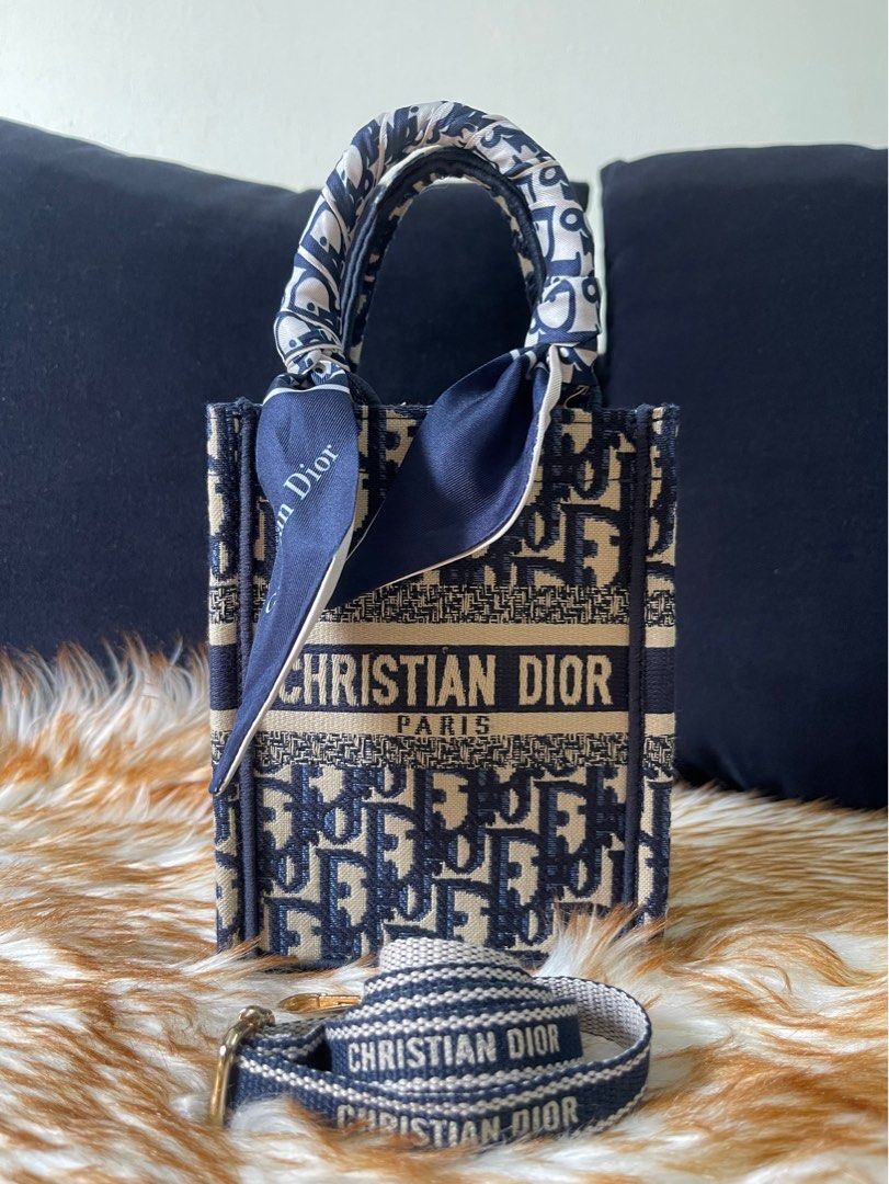 Mini Dior Book Tote Blue