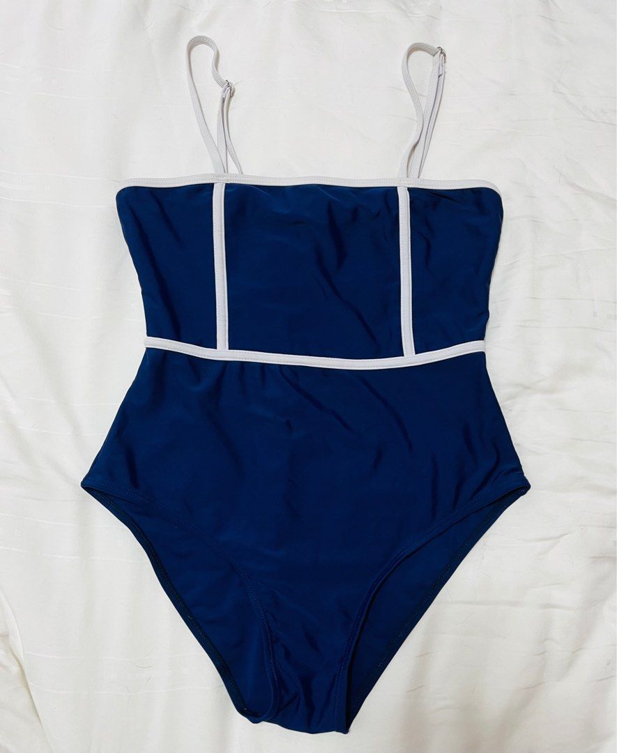 Navy Blue One Piece Monokini, Women's Fashion, Swimwear, Bikinis