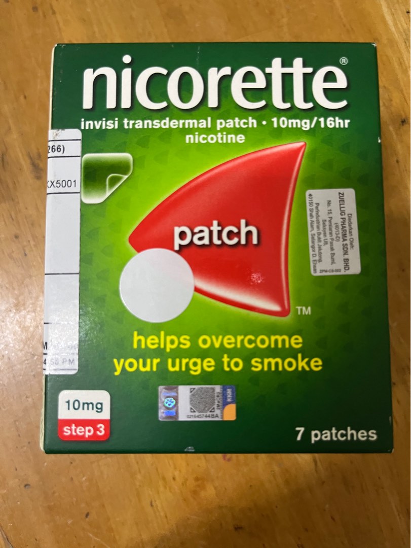 Nicorette Patch 10mg x 7 patch, Health & Nutrition, Medical Supplies