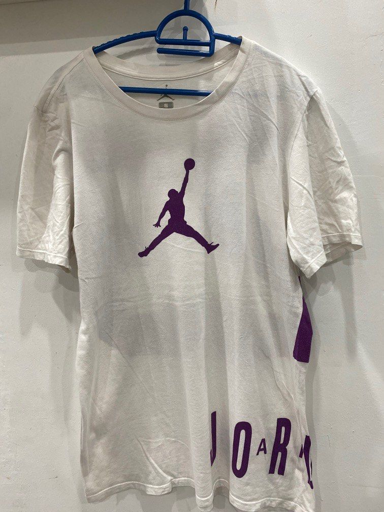 Purple and white jordan online shirt