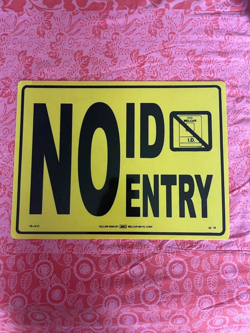 no-id-no-entry-sign-on-carousell