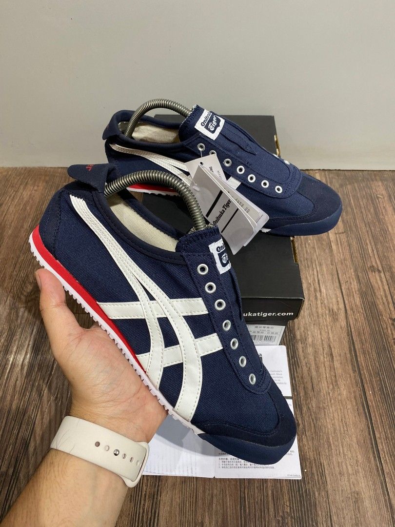 Onitsuka Tiger Slip On Tiger Mexico 66 Navy Denim size 37 44 ready Fesyen Pria Sepatu Sneakers di Carousell
