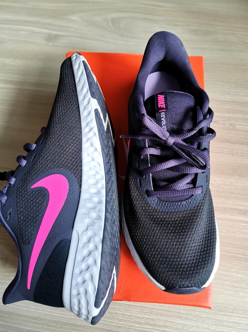 Original Nike Women Revolution 5 Running Shoes Black US8.5 UK6