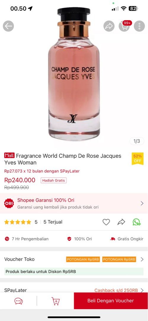 Champ De Rose Jacques Yves Eau de Parfum 100ml - DOT Made