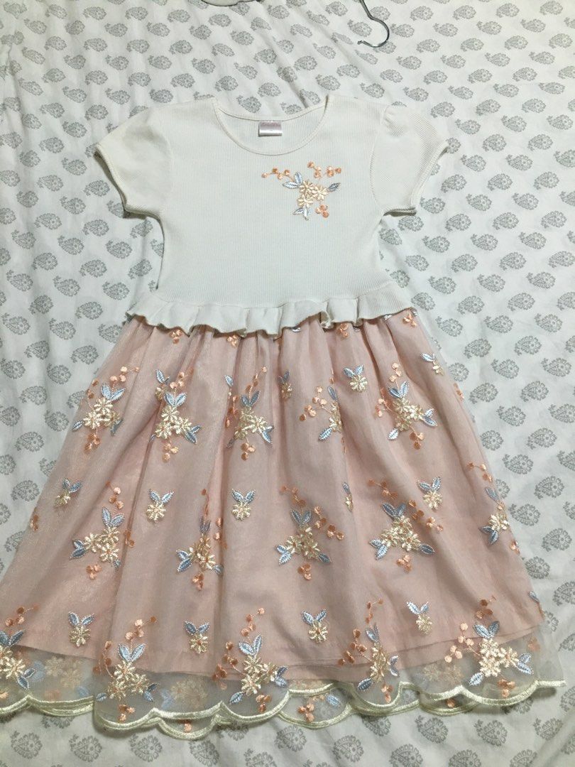 Pink Birthday Dress (Category: Babies & Kids Fashion) located in Manila. Submitted by ampmd (Listing ID 1240031496, Image 1). Description: Used once for a couple of hours during pandemic birthday, pinang pictorial lang. Top is stretched ribbed fabric, off white in color. Bottom is peachy pink. Brand is Little Miss from SM. 350 plus shipping fee.