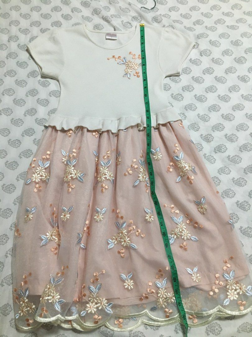 Pink Birthday Dress (Category: Babies & Kids Fashion) located in Manila. Submitted by ampmd (Listing ID 1240031496, Image 3). Description: Used once for a couple of hours during pandemic birthday, pinang pictorial lang. Top is stretched ribbed fabric, off white in color. Bottom is peachy pink. Brand is Little Miss from SM. 350 plus shipping fee.