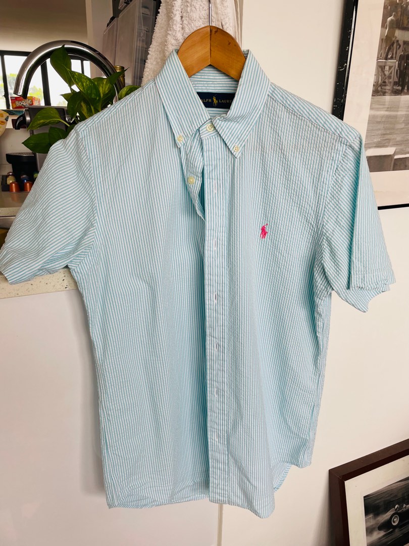 Ralph lauren seersucker new arrivals short sleeve shirt