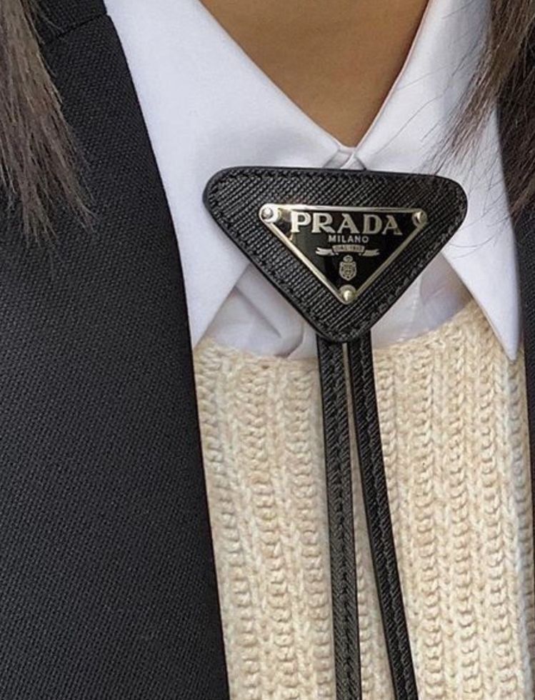 Triangle Bolo Tie in Black - Prada