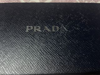 Prada NERO/LACCA black large saffiano leather wallet/ red interior with cardholder