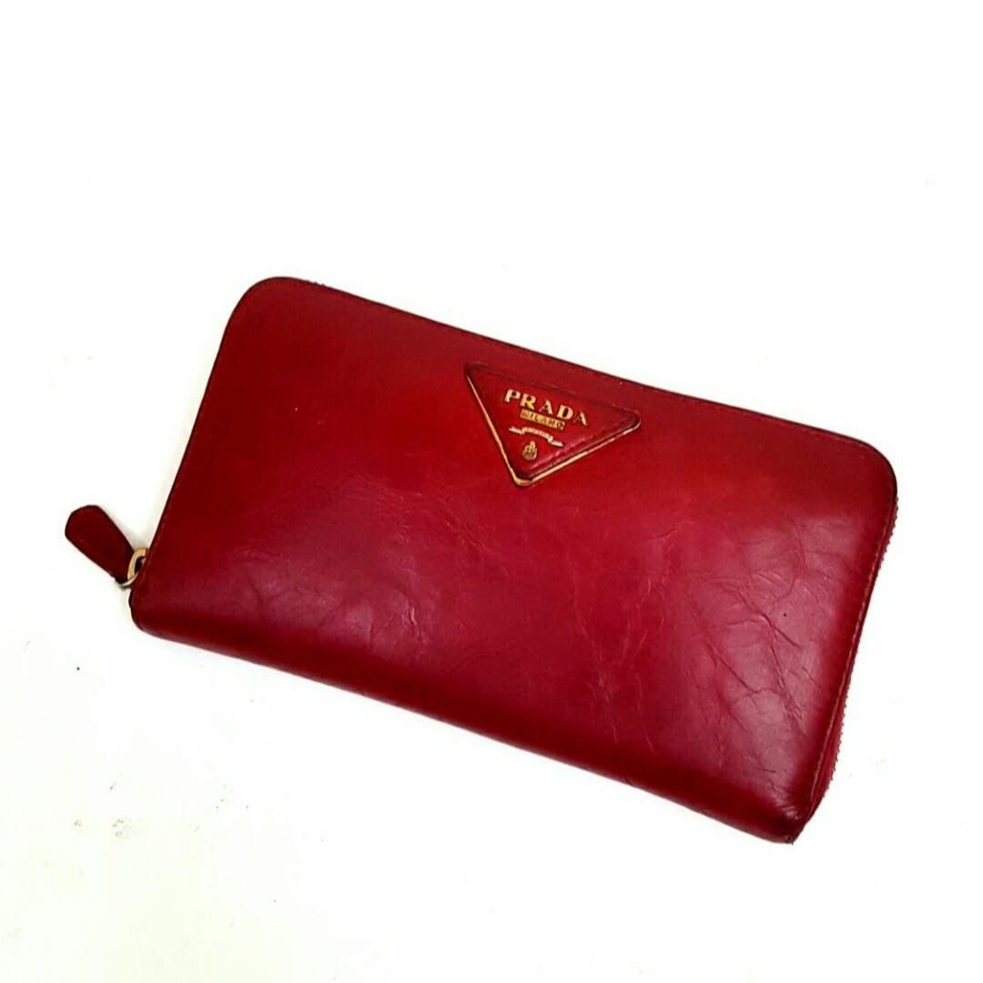 Prada Women Saffiano Leather Mini Bag - Red | Luxury • Yiassu.com