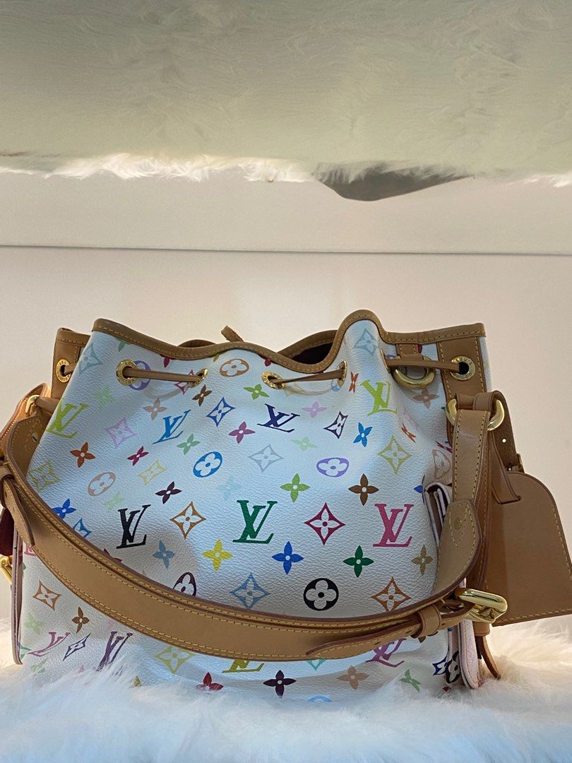 Pre-owned 2008 Louis Vuitton Petit Noé bucket bag White Monogram  Multicolore, Luxury, Bags & Wallets on Carousell
