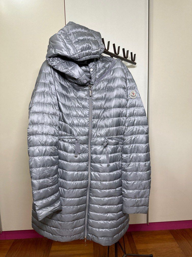 RTP2400 Moncler Longue Saison Lightweight Barbel Long Down Grey Coat Jacket