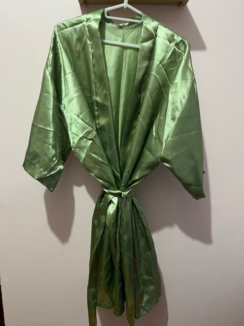 Sage Green Robe, Women's Fashion, Coats, Jackets and Outerwear on Carousell