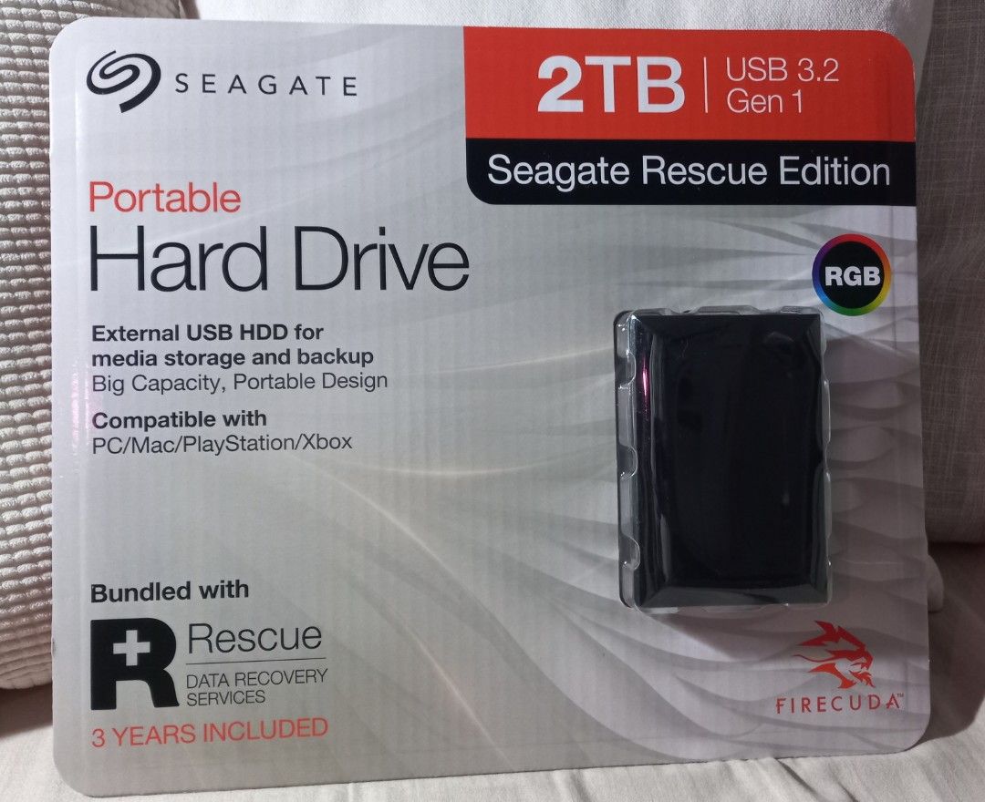 Seagate portable hard drive 2tb rgb on carousell