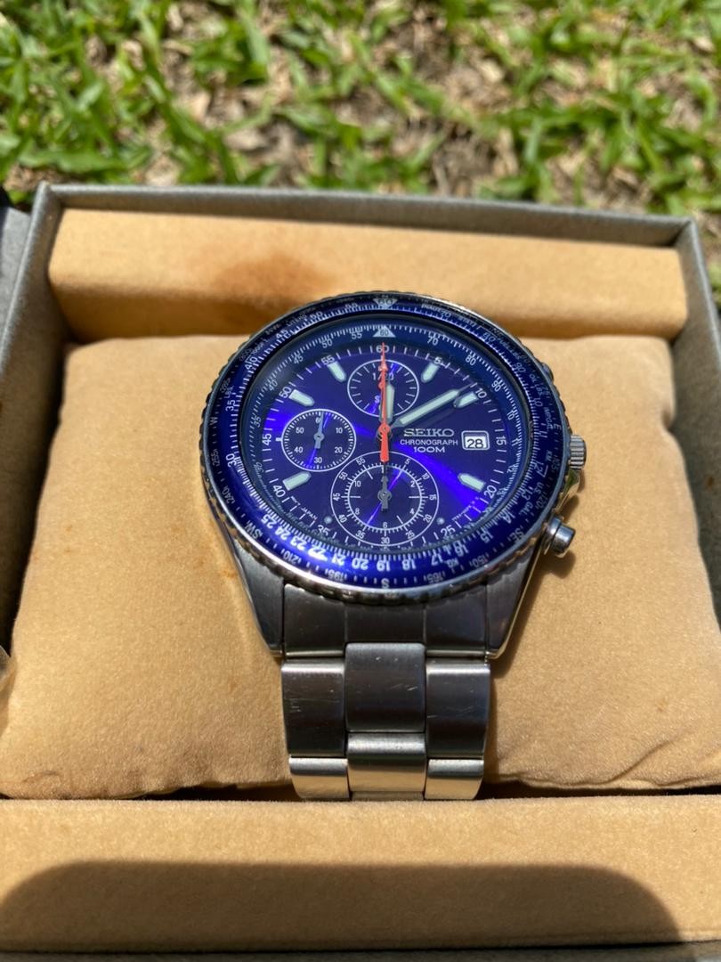 Seiko Flightmaster Pilot Slide Rule Chronograph Deep BLUE Dial