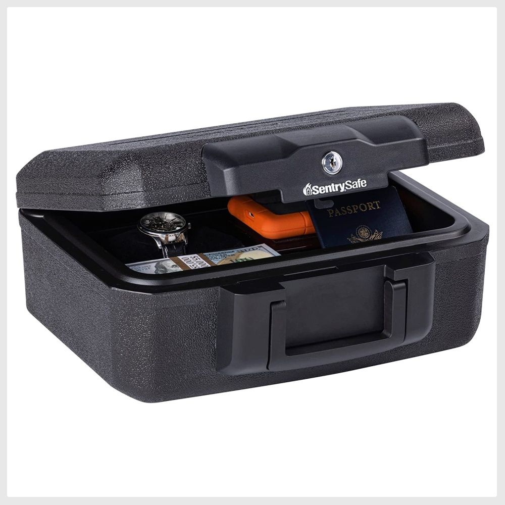 SentrySafe 1200 Fireproof Box with with Key Lock, 0.18 Cubic Feet Black (0.18 Cubic Feet)