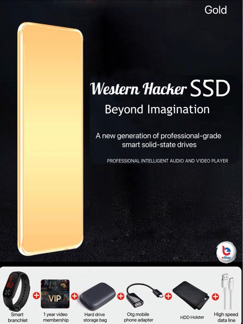 SG Seller Western Hacker SSD mobile hard disk solid state 1TB 2TB 4TB 8TB large capacity storage 500g is suitable for SSD mobile phones