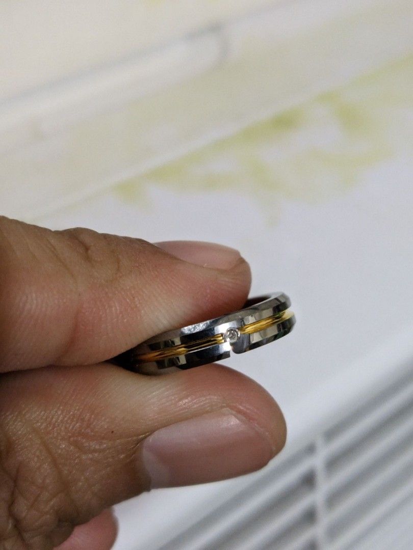 Silverworks Tungsten Ring with dent Women s Fashion Jewelry