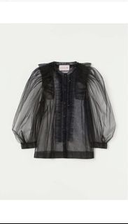 Simone Rocha X H&M Puffer sleeves tulle blouse UK8