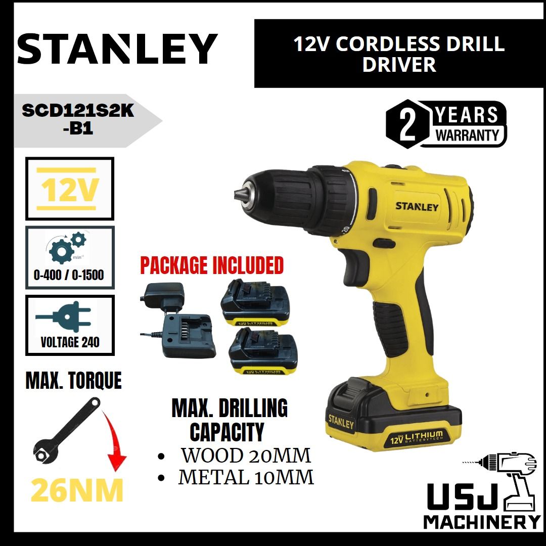 Stanley cordless drill 12v clearance