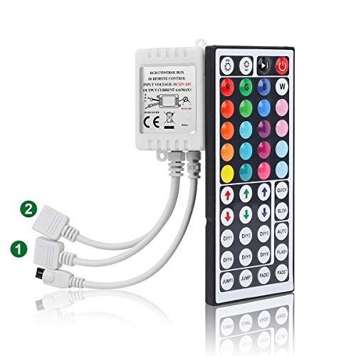 RGB Light Strip Remote Controller, 2-in-1 SUPERNIGHT 4 Pin Dimming Dimmer  Brightness Flash Mode Control Options for LED Tape Light,12V DC LEDs Rope  Lighting (2 Ports), Furniture & Home Living, Lighting 