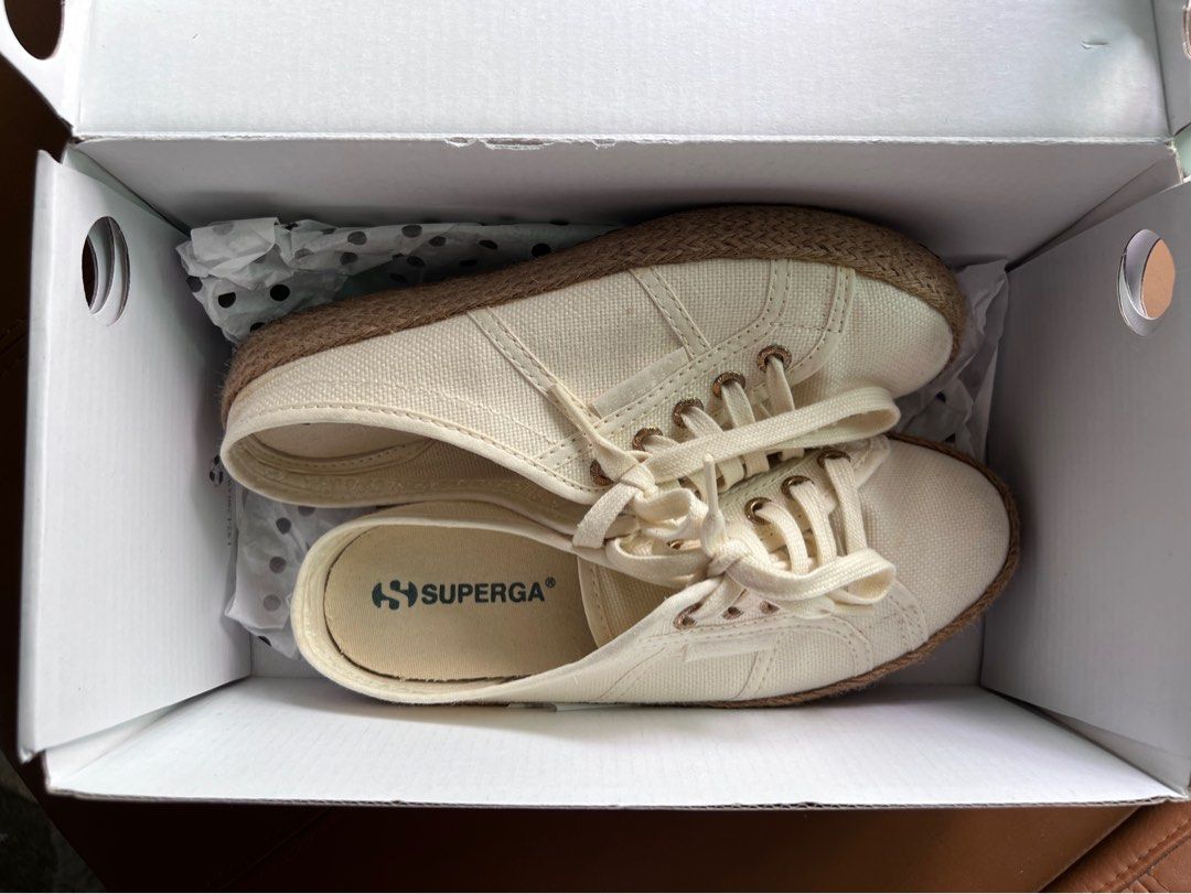 Superga mule white top