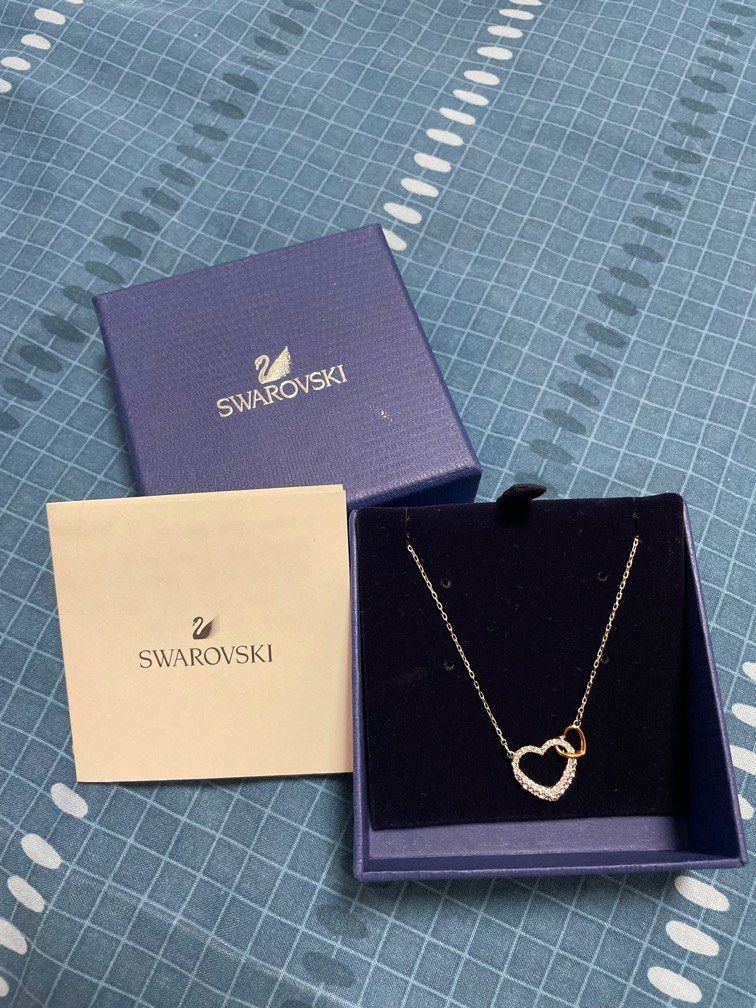 Personalised Swarovski Double Heart Charm Necklace By Lisa Angel |  notonthehighstreet.com