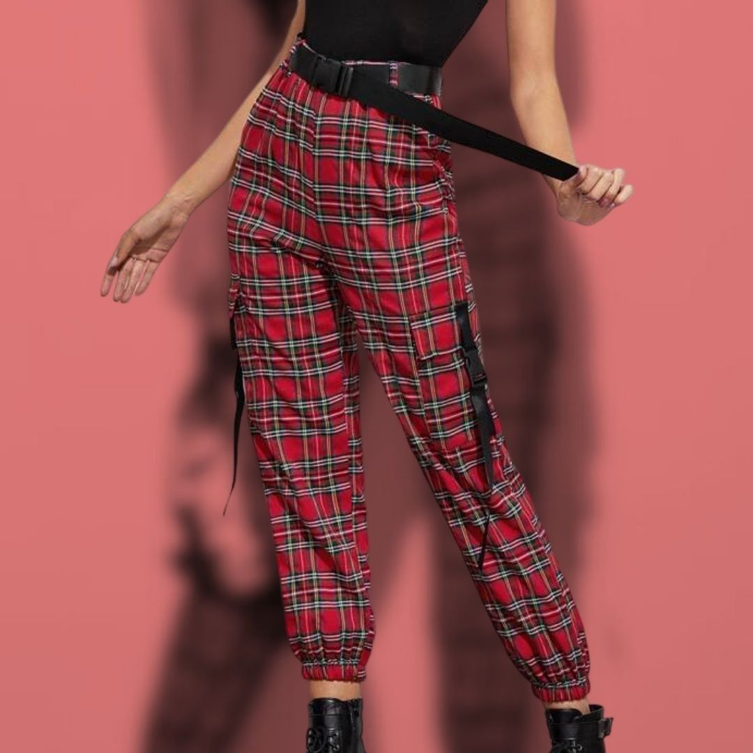 Red Tartan Cargo Pants