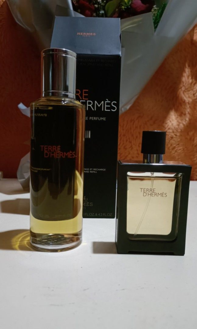 Terre d'Hermes Parfum travel spray and refill