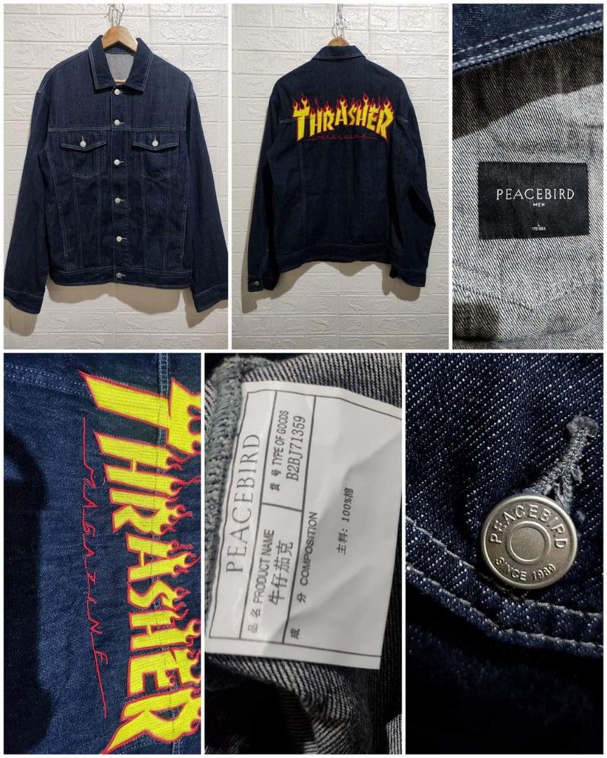 Thrasher denim jacket hot sale